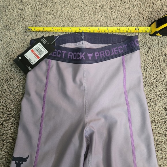 NEW Under Armour Project Rock Compression Bike Shorts Womens XS Purple $50 - Picture 6 of 6